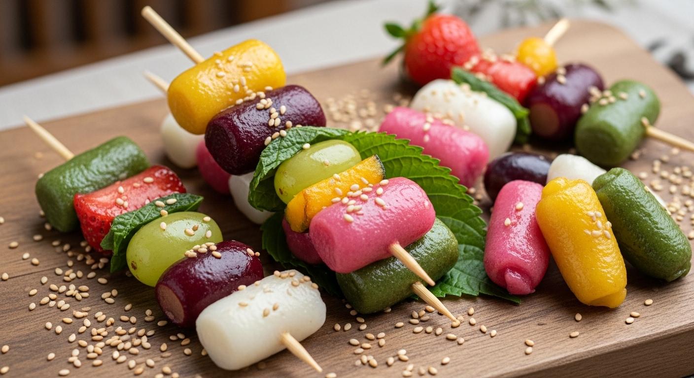 이색 송편 떡꼬치