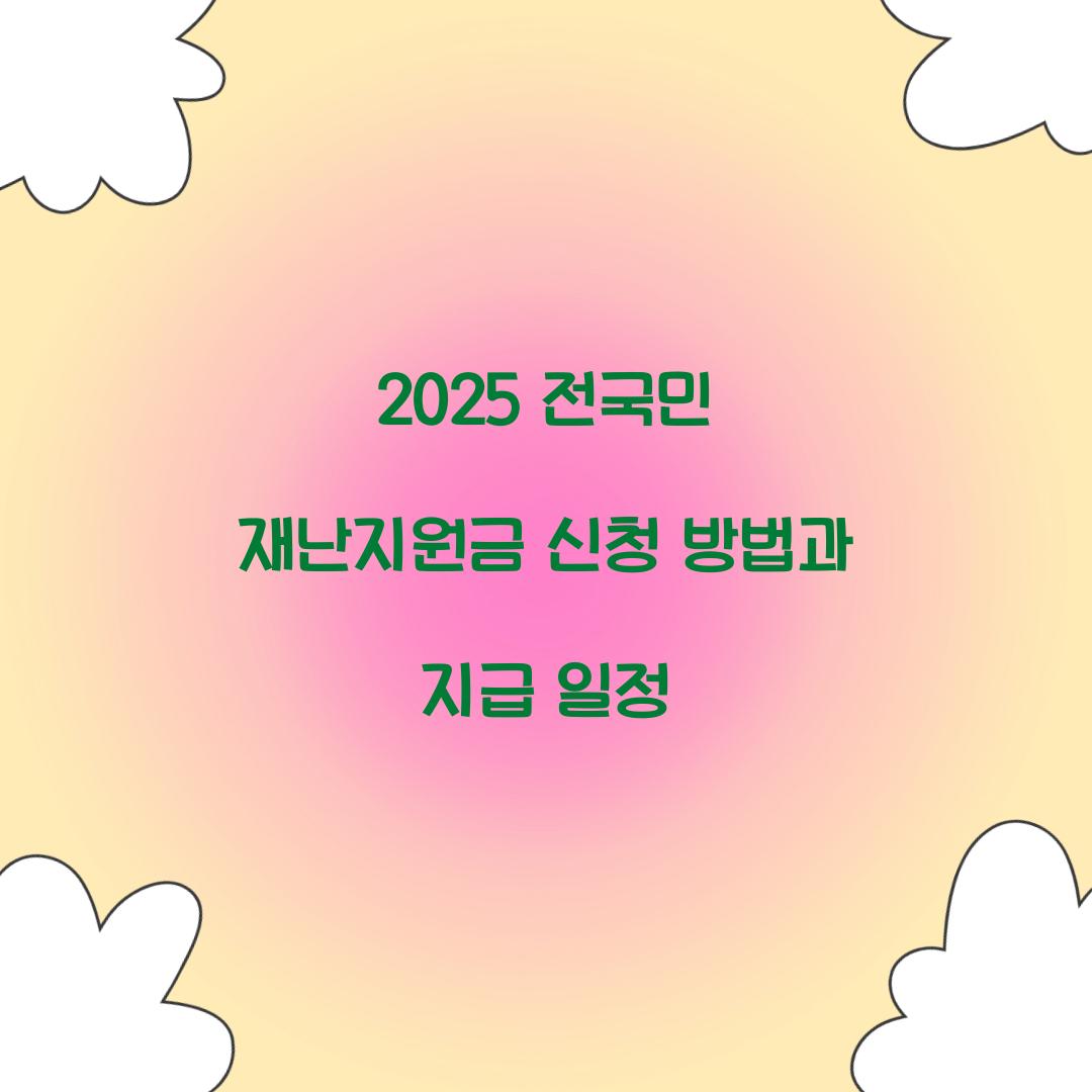 2025 전국민 재난지원금 신청