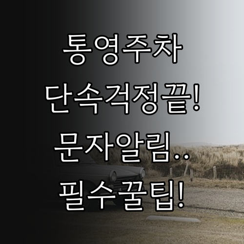 통영 여행 주차 걱정 해결 주정차단속..