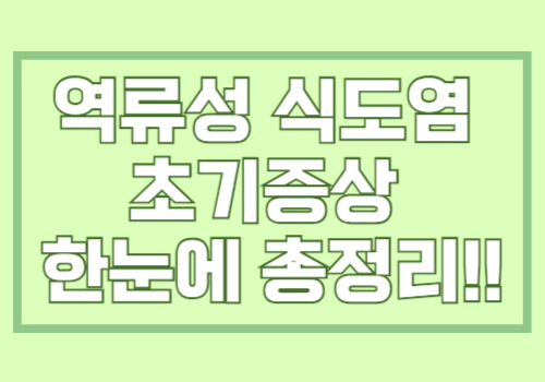 역류성 식도염 초기증상과 원인 한눈에 정리