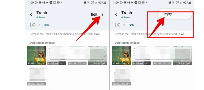 핸드폰 휴지통 비우기5