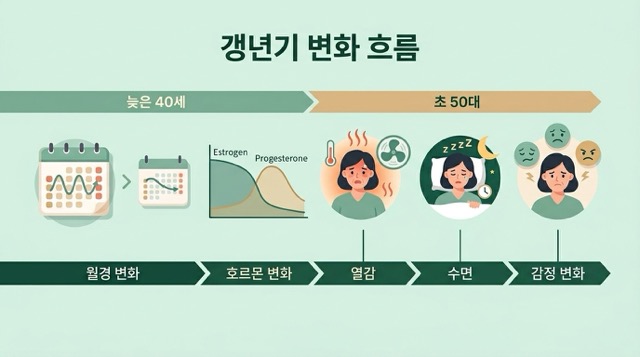 갱년기와 폐경 전후 흐름