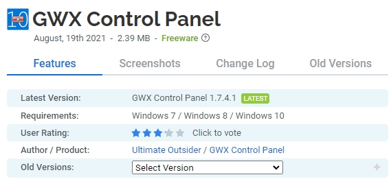 GWX-Control-Panel