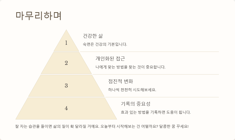숙면을 위한 필수 팁, 잘 자는 습관 만들기