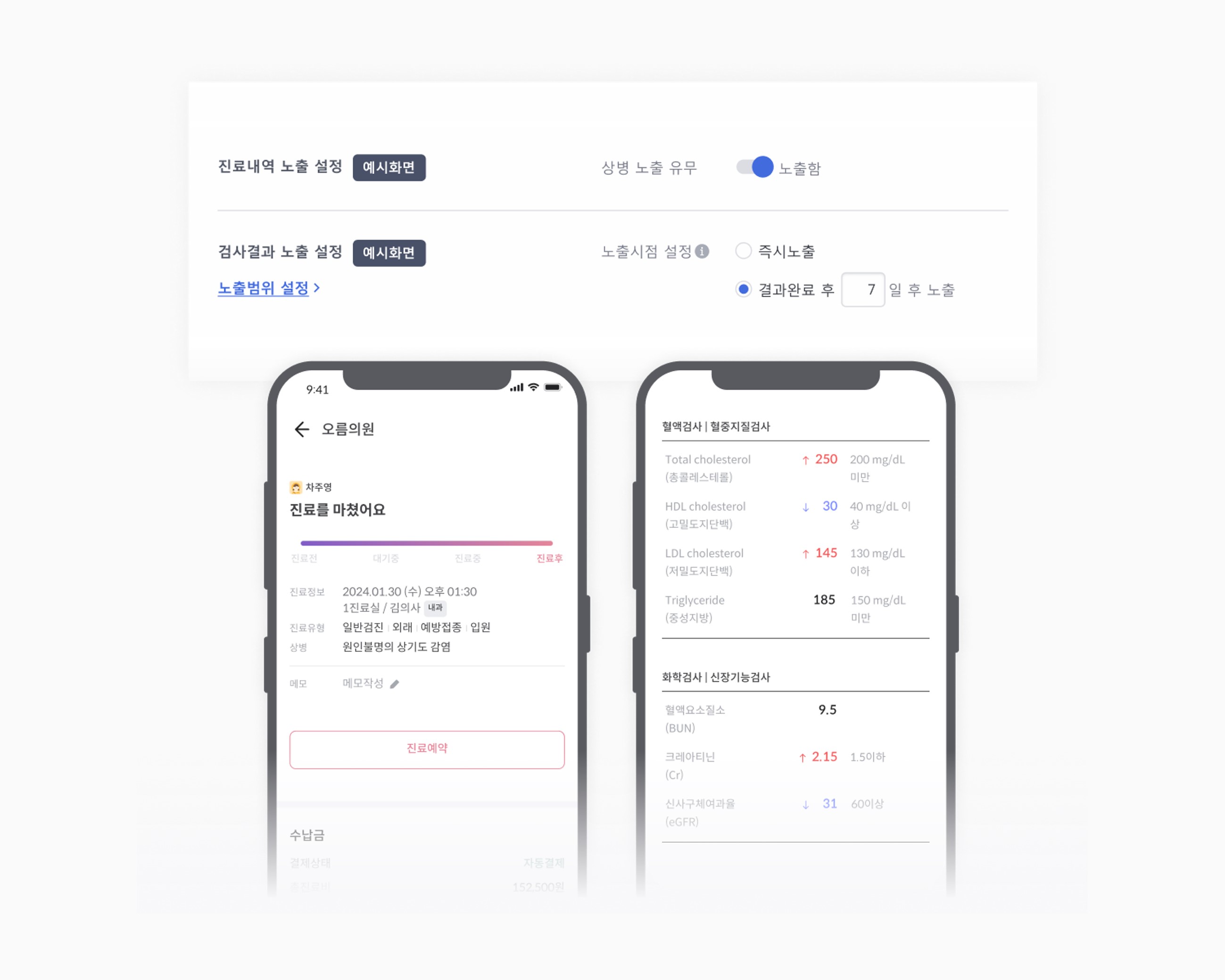 진료내역 제공범위 직접 설정