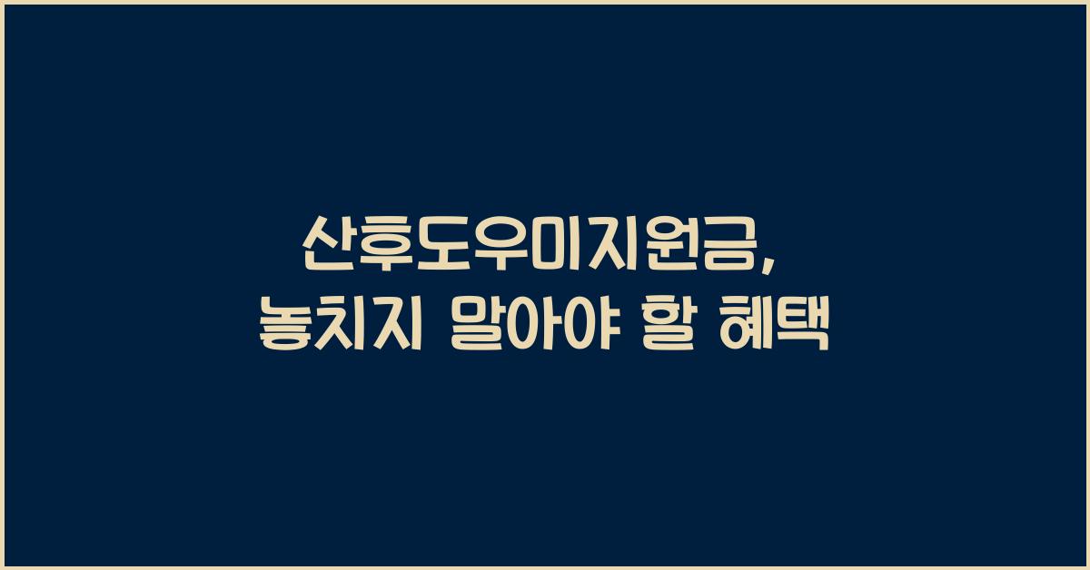 산후도우미지원금