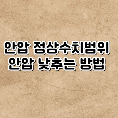 안압 정상수치범위