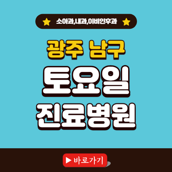 광주 남구 토요일 진료 병원 찾기 ❘ 주말 문여는 소아과, 내과, 이비인후과 리스트