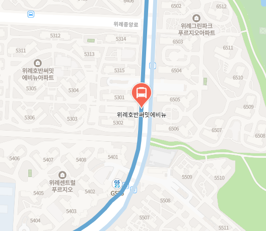 호반써밋에비뉴에서 인천공항 리무진 공항버스(5500번) 지도 위치