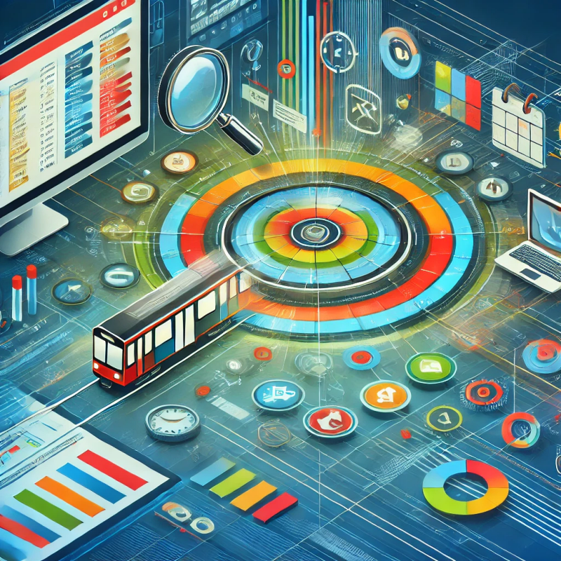 실시간 열차 시간표 검색 인터페이스를 추상적으로 표현한 그래픽