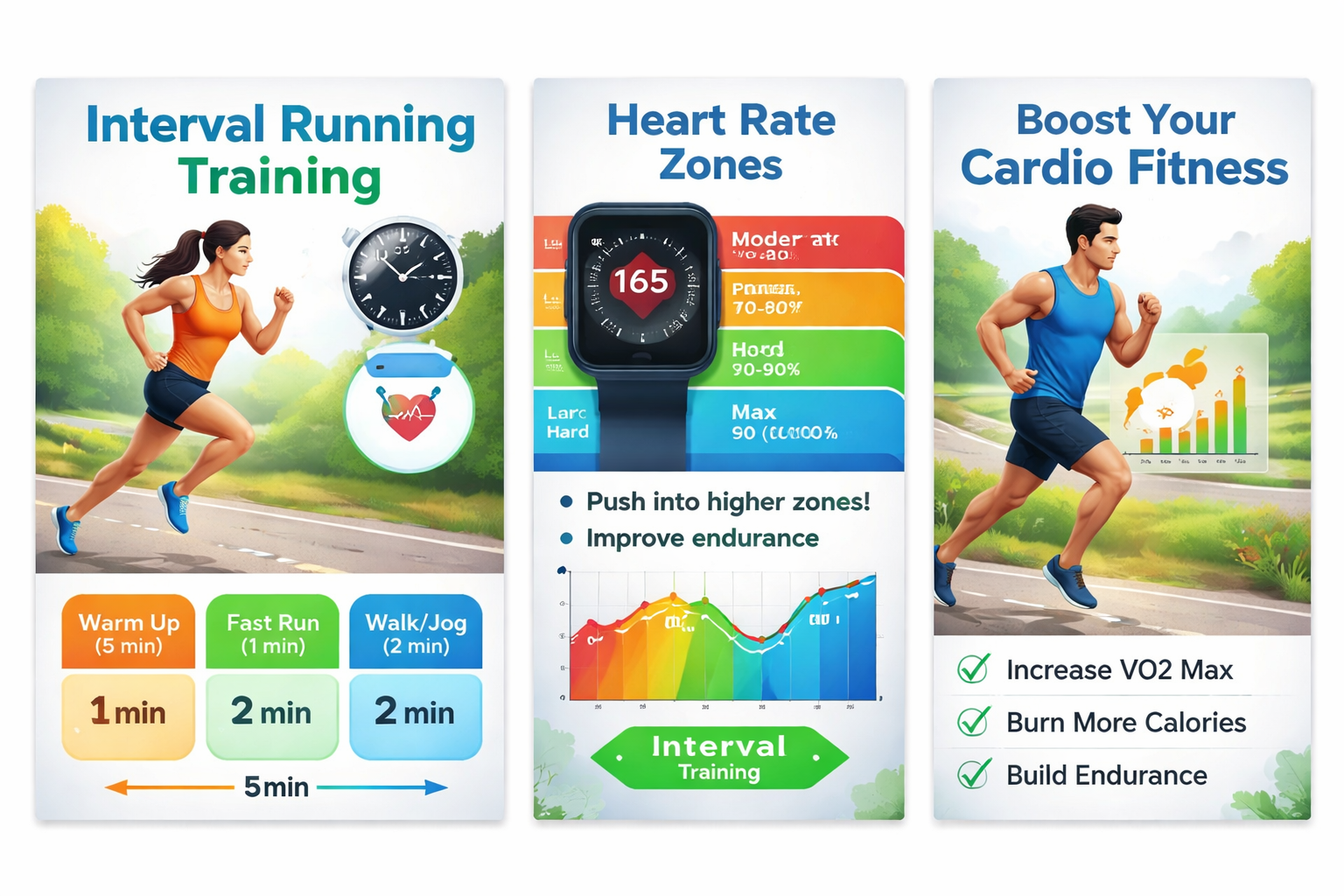 러닝 인터벌 운동법 (인터벌 훈련, 심박수 구간, 유산소 능력)