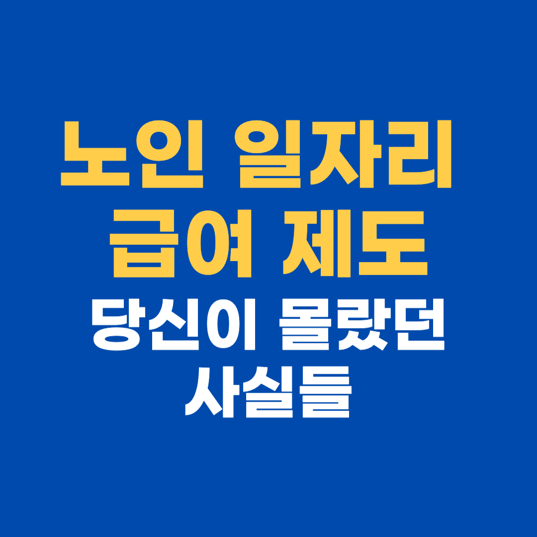 노인 일자리 급여 제도