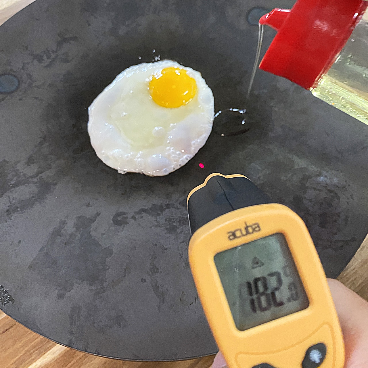 그리들 달걀 프라이 온도 재기