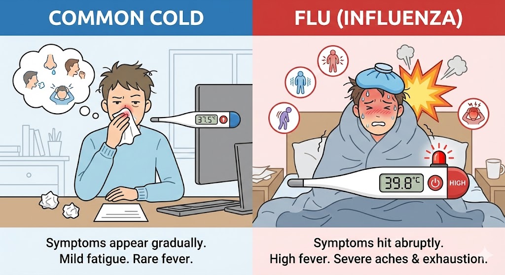 감기와 독감의 증상 차이