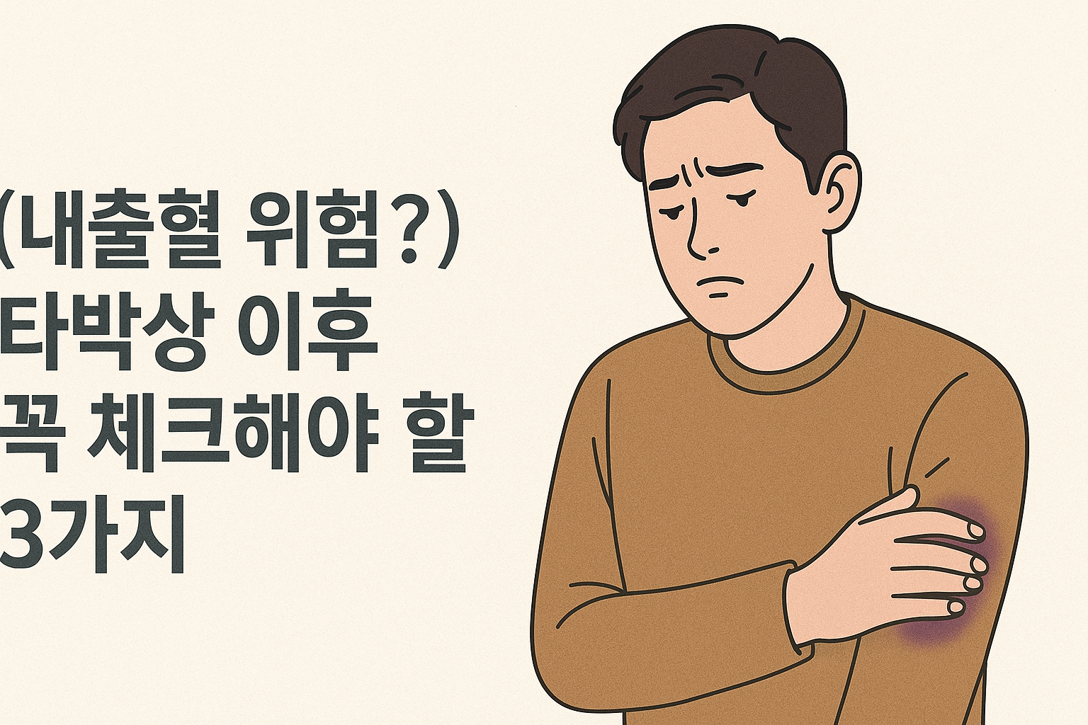내출혈 위험? 타박상 이후 꼭 체크해야 할 3가지