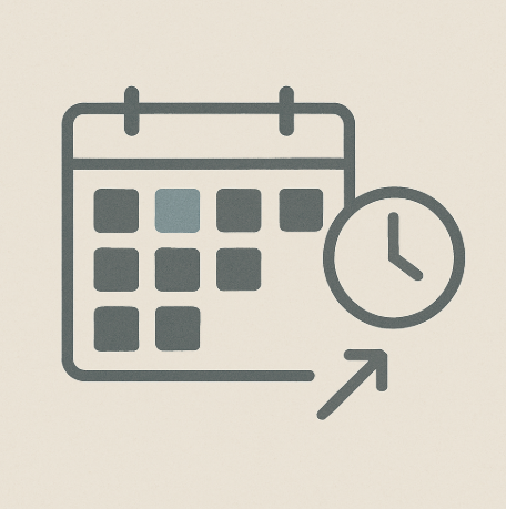 시간과 캘린더가 그려져 있는 사진