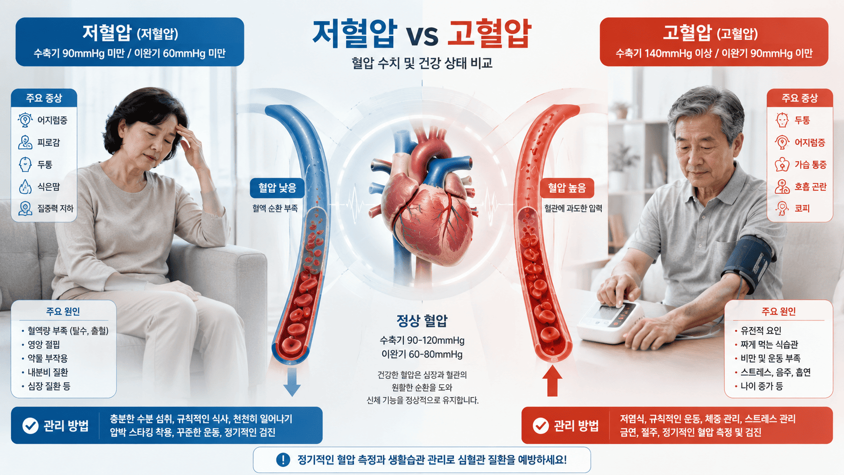 혈압관리 관점에서 본 저혈압과 고혈압의 차이