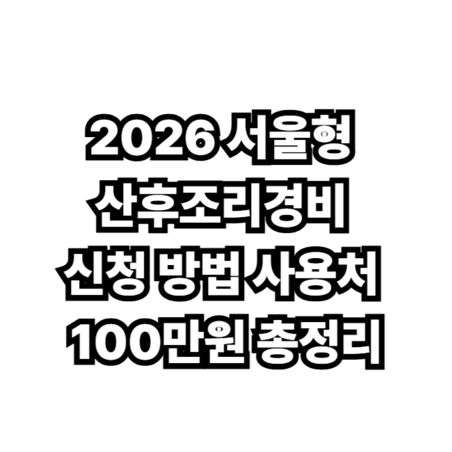 2026 서울형 산후조리경비 신청 방법 사용처 100만원 총정리