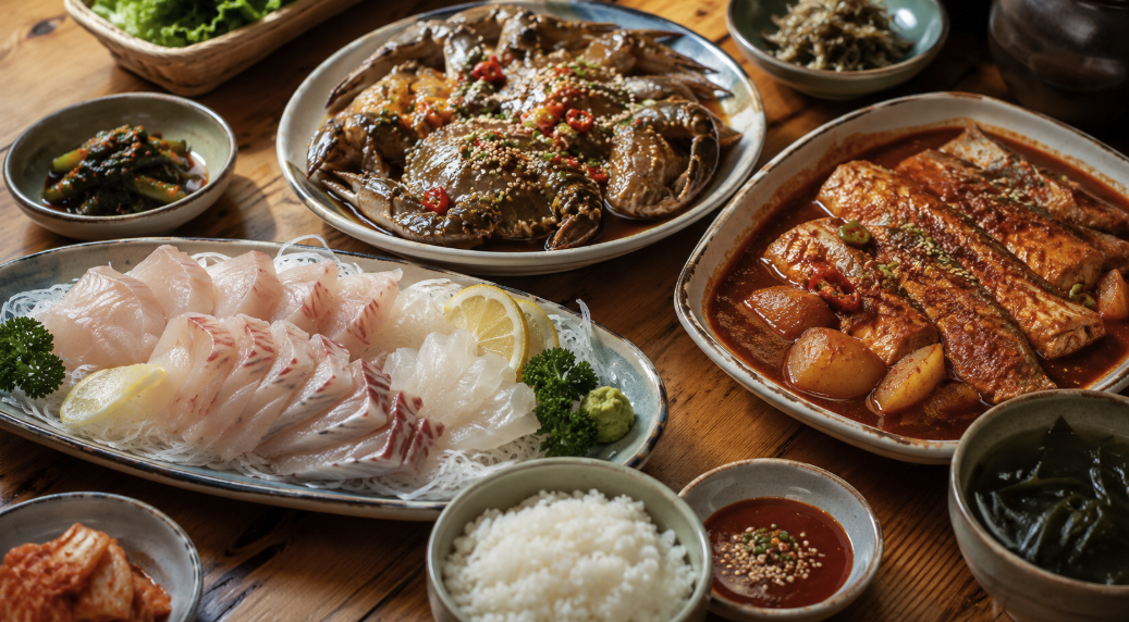 여수 현지 음식 한 상