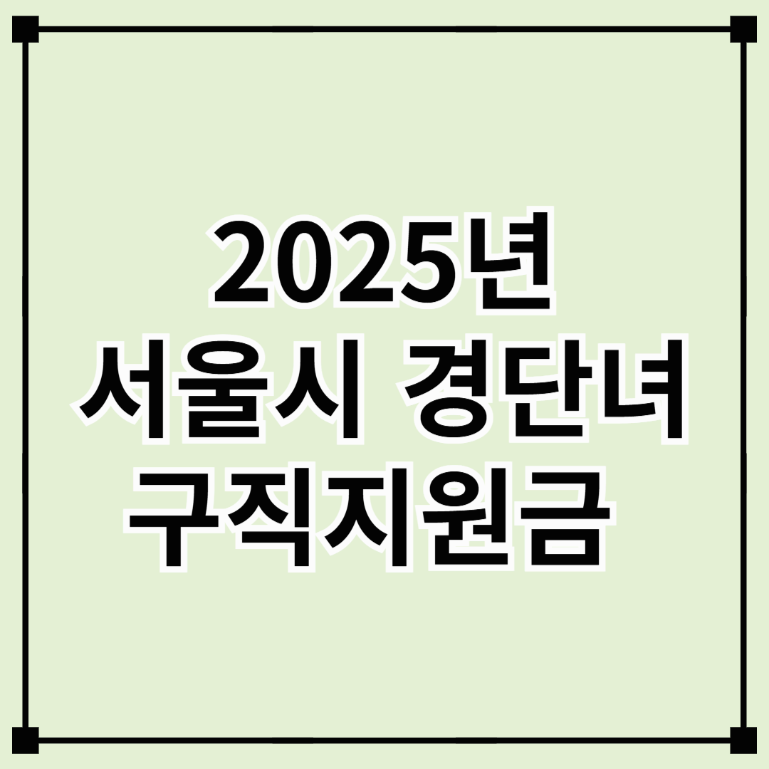 서울시 경단녀 취업 구직지원금 신청 안내