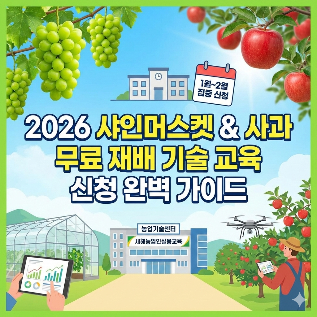 2026년 샤인머스켓 사과 무료 재배 기술 교육 신청 완벽 가이드