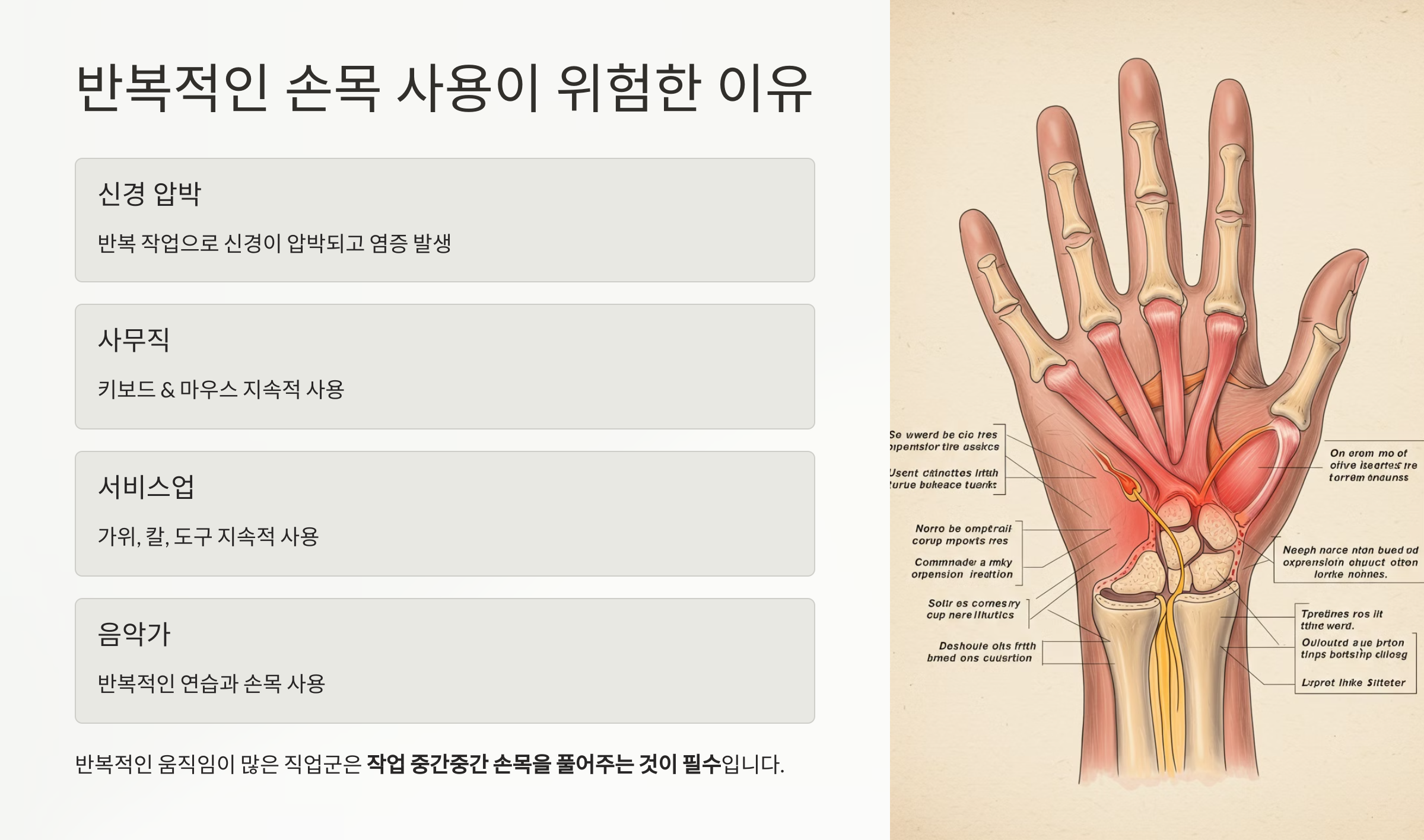 반복적인 손목 사용이 위험한 이유