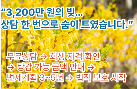 회생 초기 단계, 무료상담부터 법적 보호까지 흐름 요약 이미지