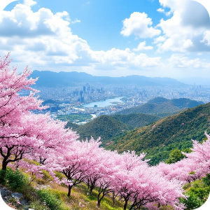 황령산 전망대 벚꽃 이미지