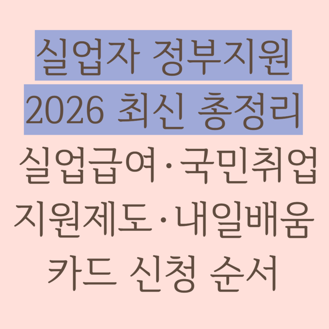 실업자 정부지원 2026 최신 총정리