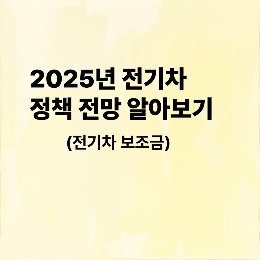 2025년 전기차 정책 전망 알아보기(전기차 보조금)