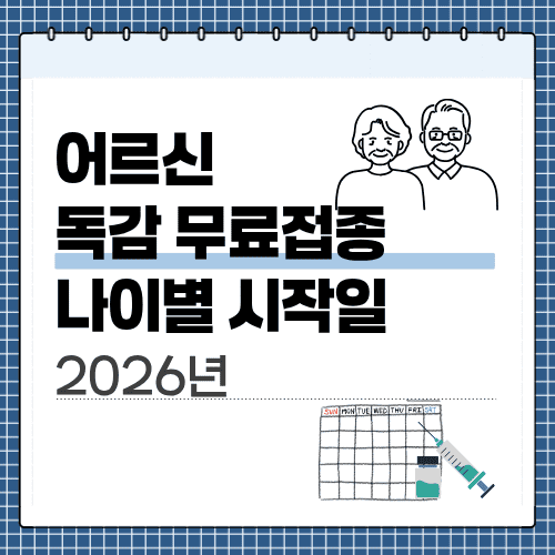 독감 무료접종, 어르신 나이별 시작일