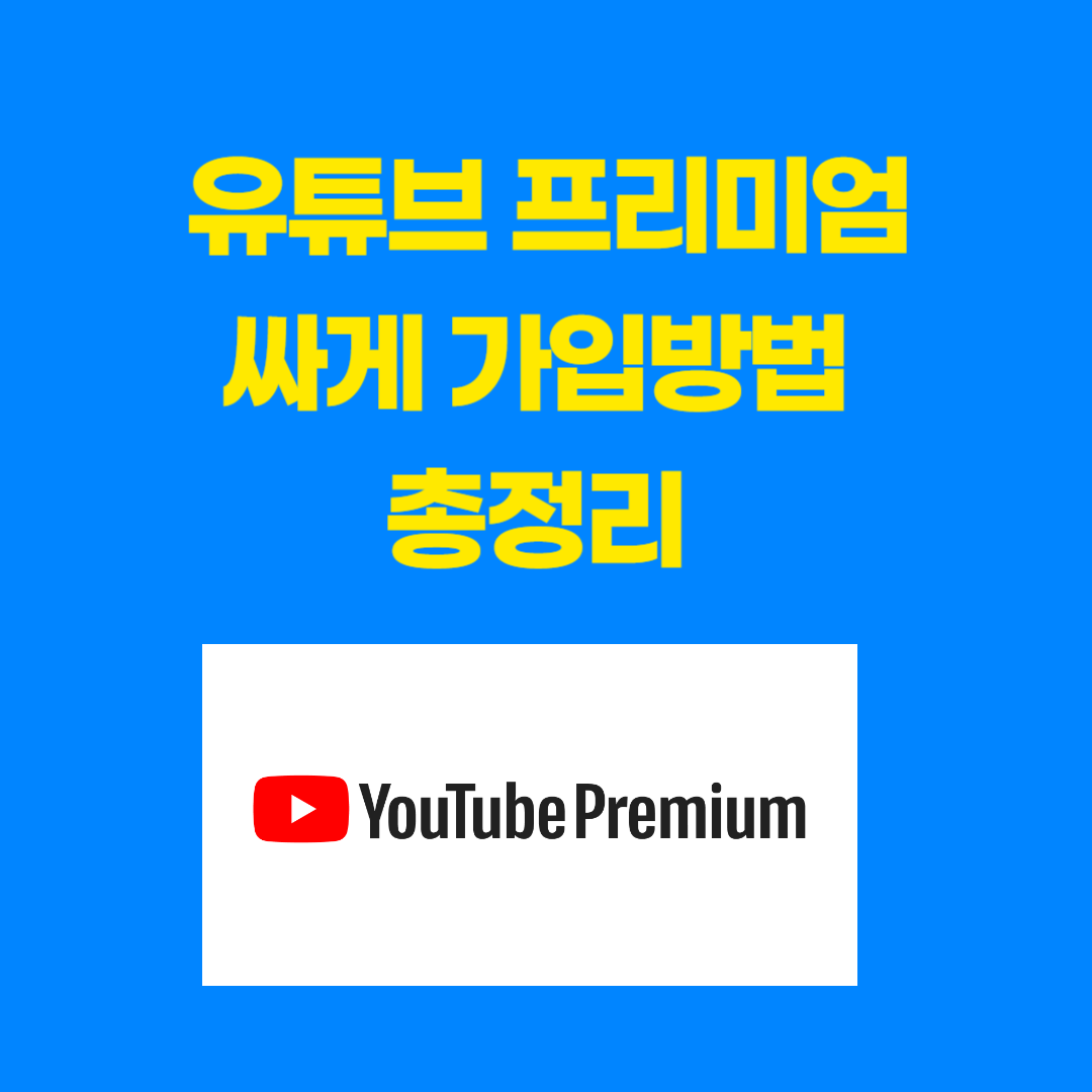 유튜브 프리미엄 가격