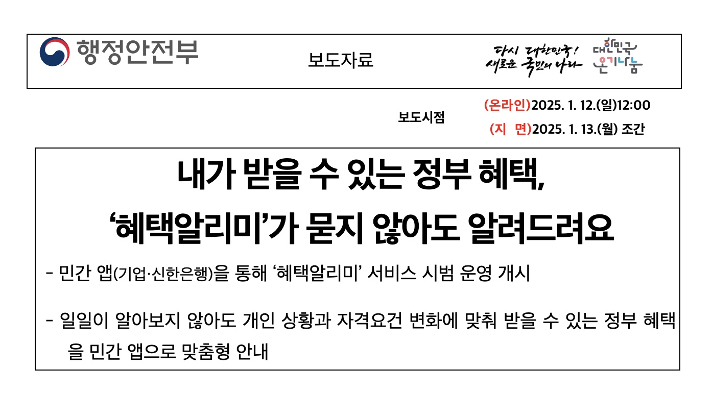 정부지원 혜택, 이렇게 받자! 혜택알리미 완벽 가이드