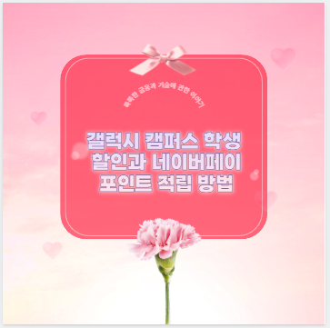 갤럭시 캠퍼스 학생 할인과 네이버페이 포인트 적립 방법