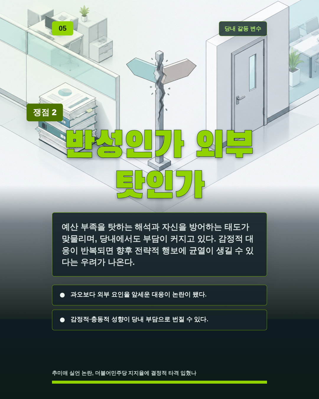 반성인가 외부 탓인가