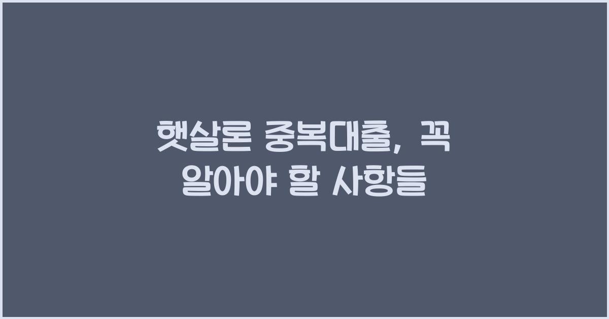 햇살론 중복대출