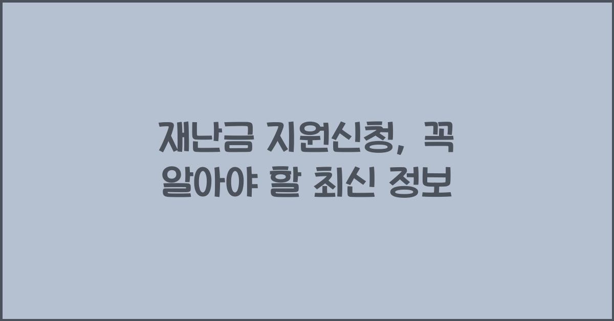 재난금 지원신청