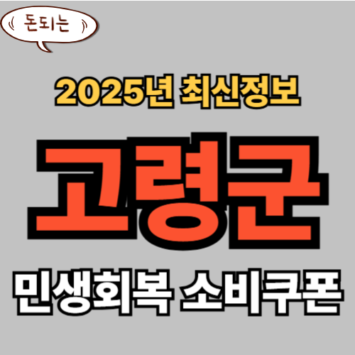 고령군 민생회복 소비쿠폰 신청 완벽 가이드