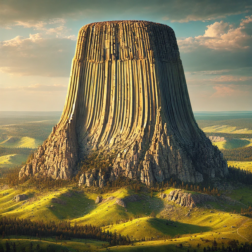 데블스 타워, 미국 최초의 국립천연기념물로 지정된 화산 암석 기둥