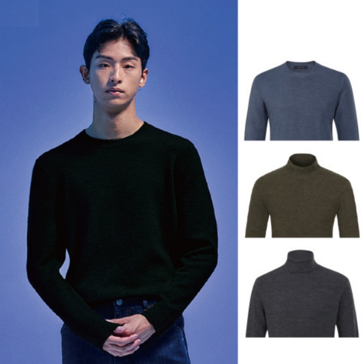 킨록2 겨울 정장 스웨터 터틀넥 반 목폴라 남자 FOX 블랜딩 니트