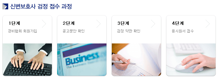 신변보호사 시험 신청과정