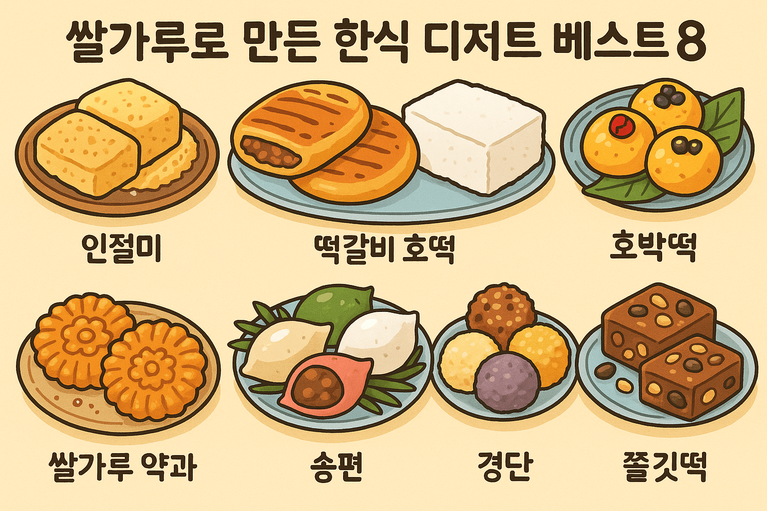 밀가루 대신 쌀가루로 만든 한식 디저트