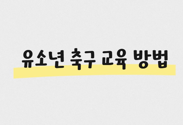 유소년 축구 교육 방법