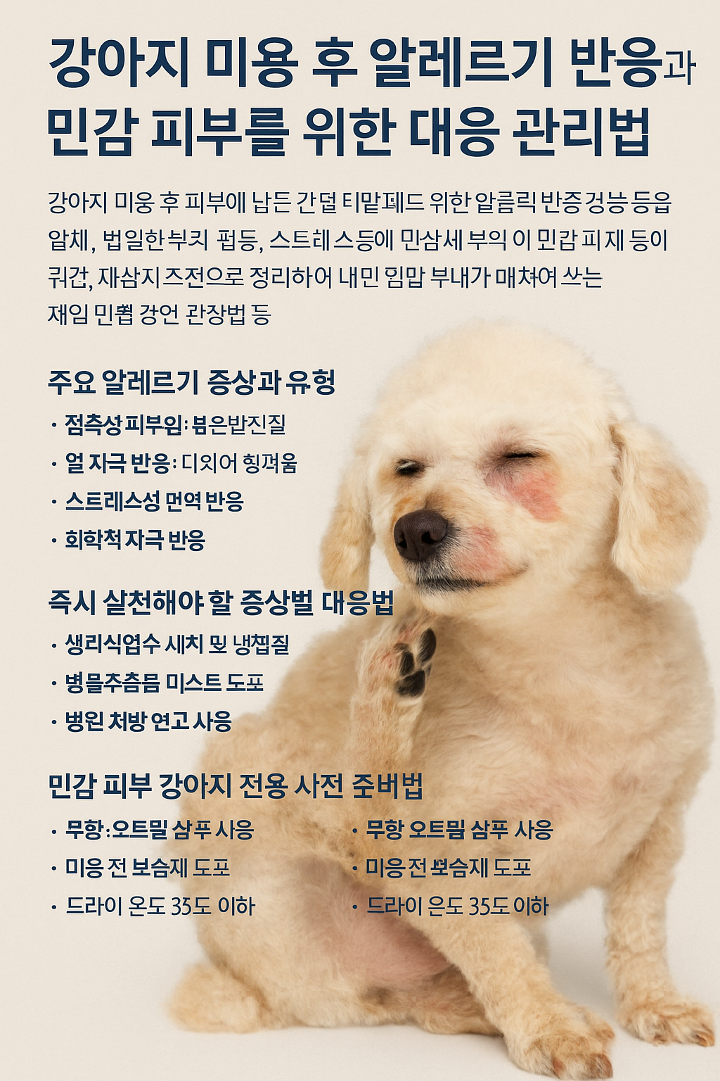 강아지 미용 후 알레르기 반응과 대응 관리법 사진
