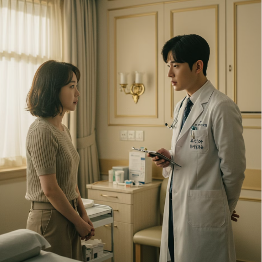 목디스크 치료법에 대해 의사와 상담하는 모습 1