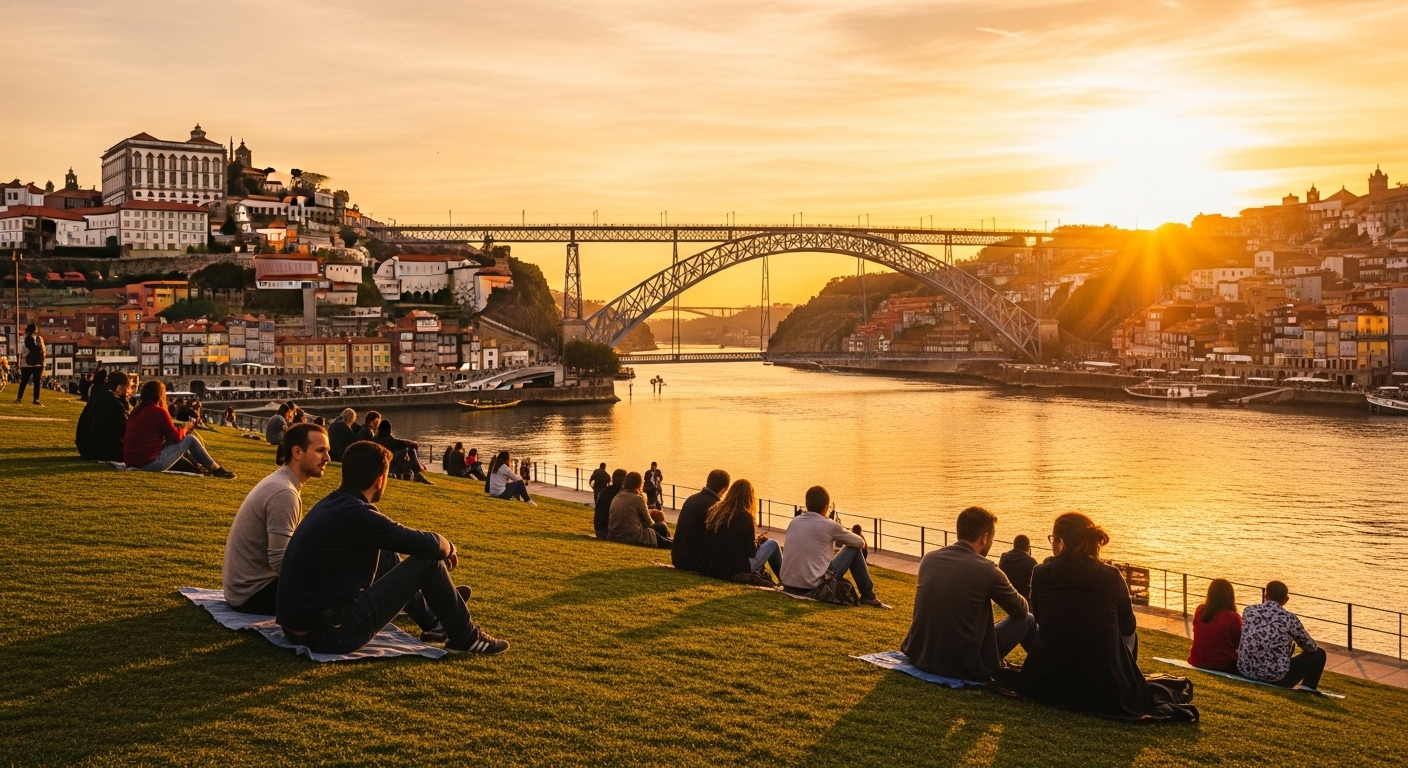 자르딤 두 모로 공원 노을