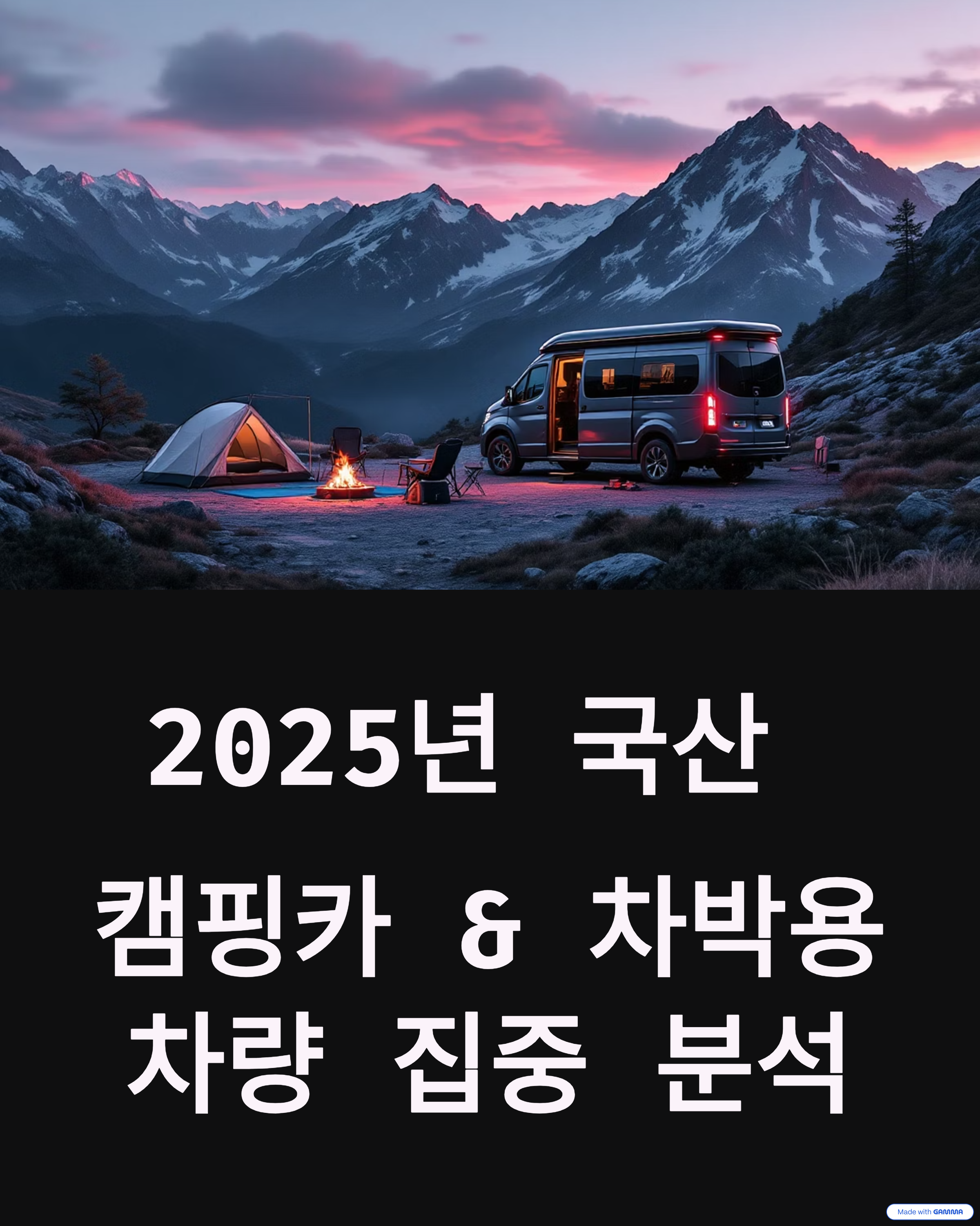 국산 캠핑카 & 차박용 차량
