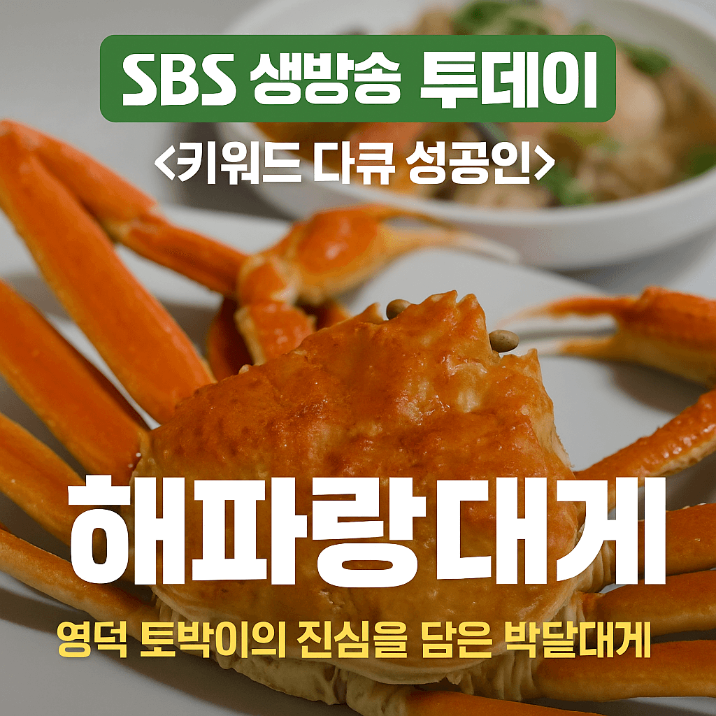 생방송투데이 키워드 다큐 성공인 경북 영덕 박달대게 대게 코스 전문점 맛집 해파랑대게 생방송투데이 3773회