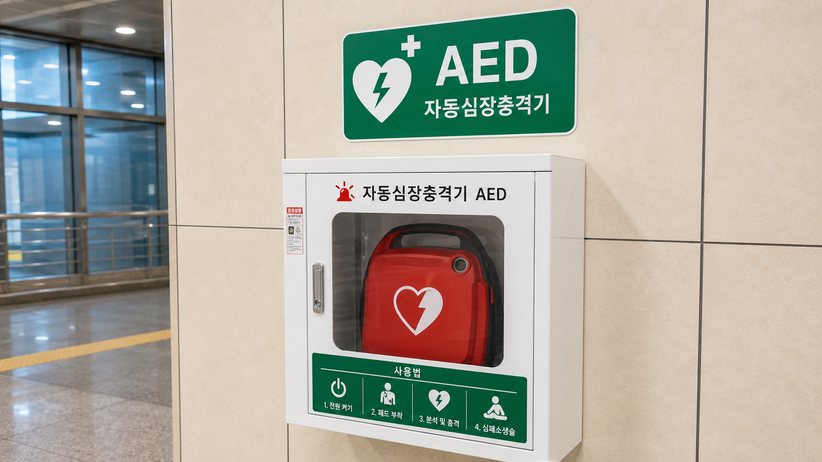 자동심장충격기 AED 예시 이미지 입니다.