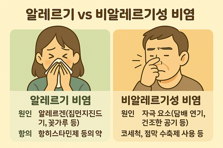 알레르기 비알레르기성 비교 이미지